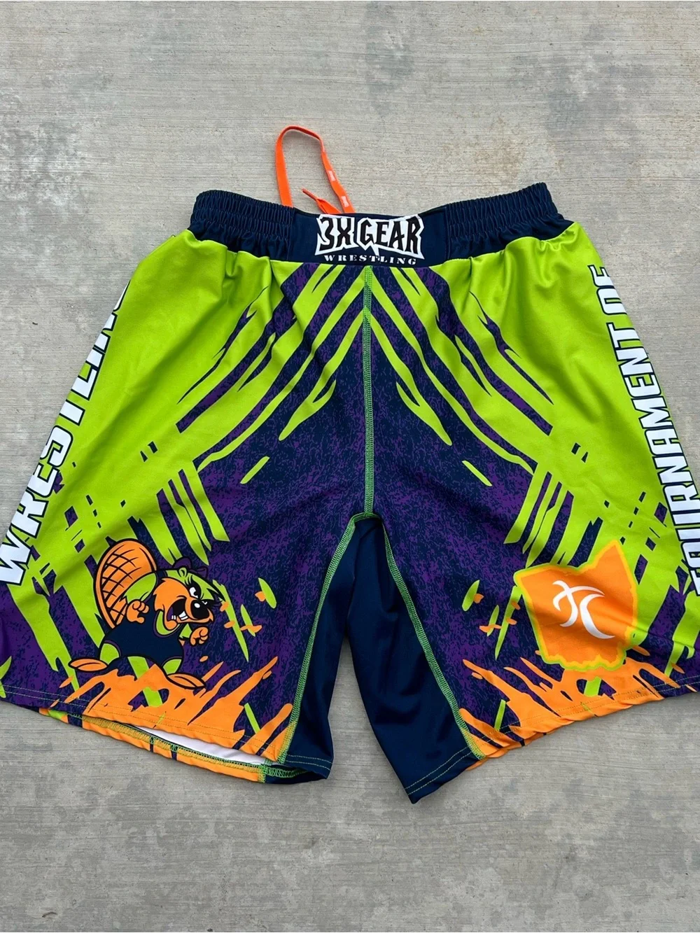 3X Gear Tournament of Champions Wrestling Shorts Size Medium M  Good condition -